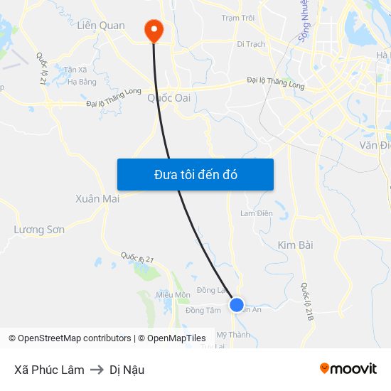 Xã Phúc Lâm to Dị Nậu map