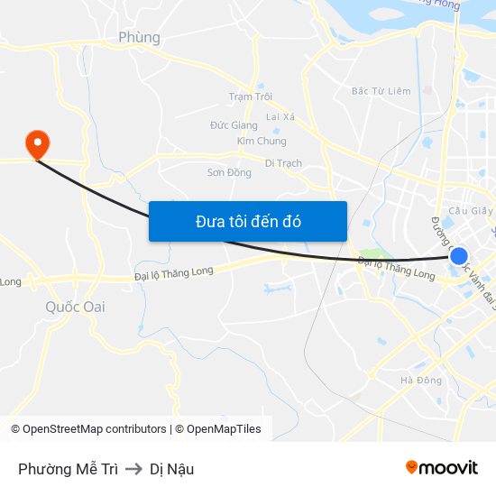 Phường Mễ Trì to Dị Nậu map