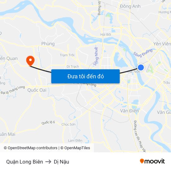 Quận Long Biên to Dị Nậu map