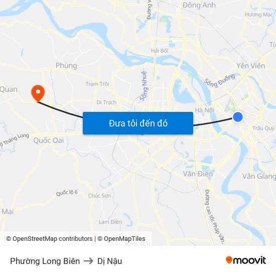 Phường Long Biên to Dị Nậu map