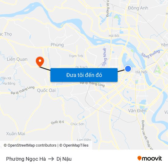 Phường Ngọc Hà to Dị Nậu map