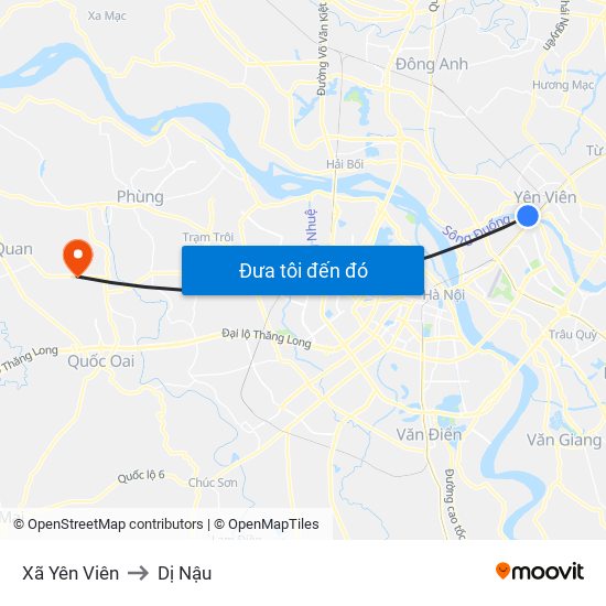 Xã Yên Viên to Dị Nậu map