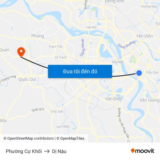 Phường Cự Khối to Dị Nậu map