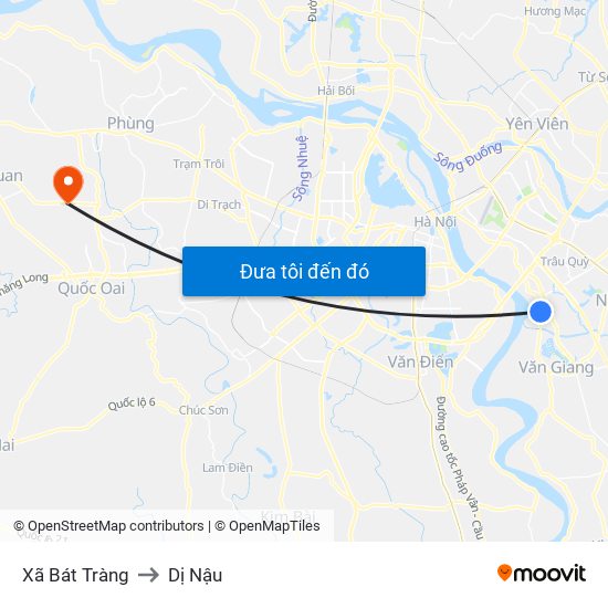 Xã Bát Tràng to Dị Nậu map