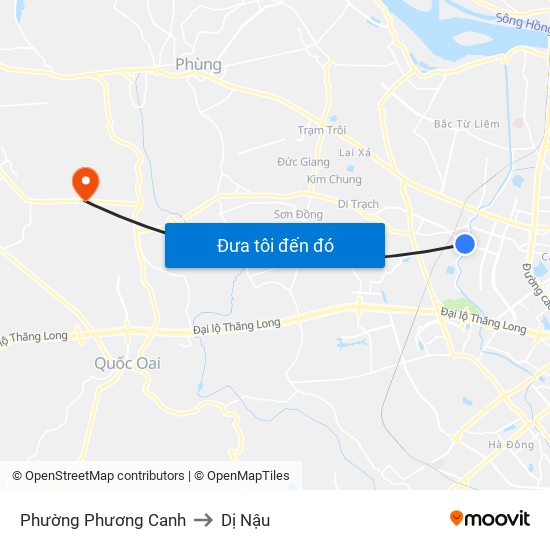 Phường Phương Canh to Dị Nậu map