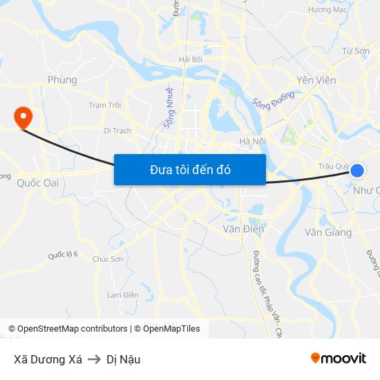 Xã Dương Xá to Dị Nậu map