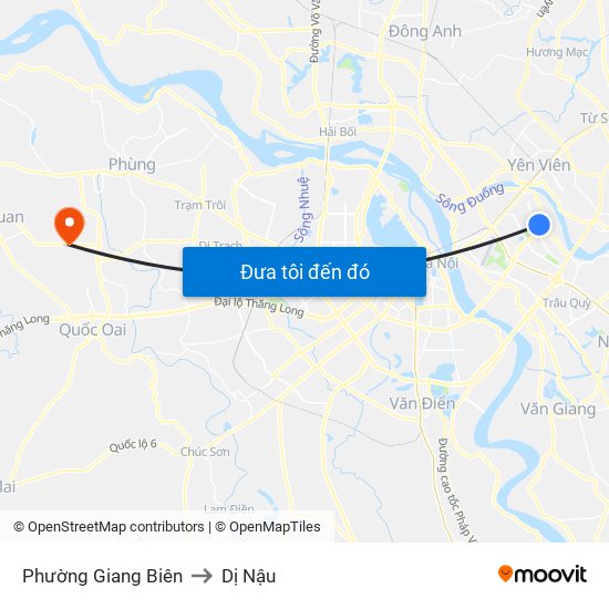 Phường Giang Biên to Dị Nậu map