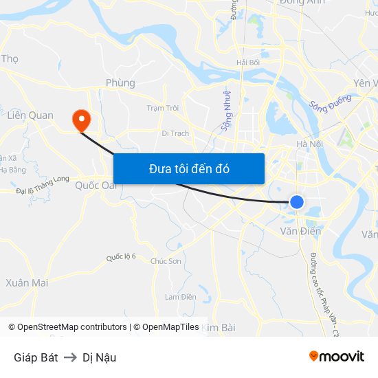 Giáp Bát to Dị Nậu map