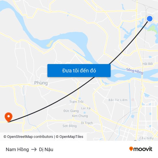 Nam Hồng to Dị Nậu map