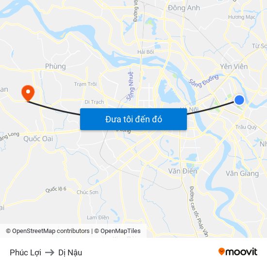 Phúc Lợi to Dị Nậu map