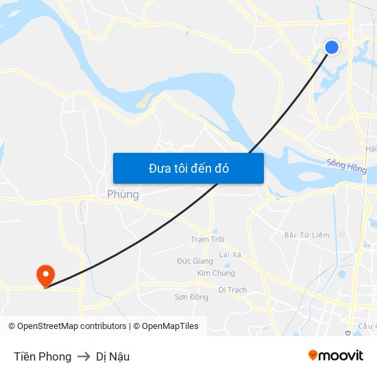 Tiền Phong to Dị Nậu map