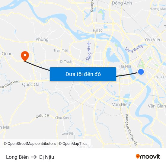 Long Biên to Dị Nậu map