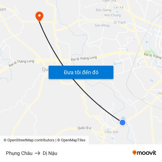 Phụng Châu to Dị Nậu map