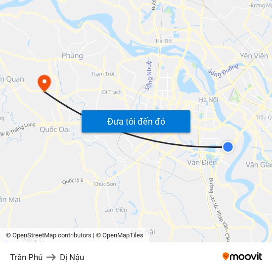 Trần Phú to Dị Nậu map
