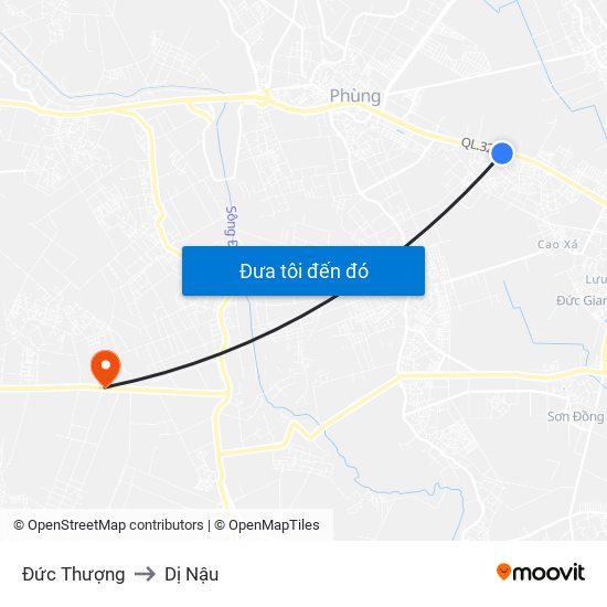 Đức Thượng to Dị Nậu map