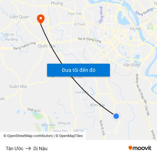 Tân Ước to Dị Nậu map