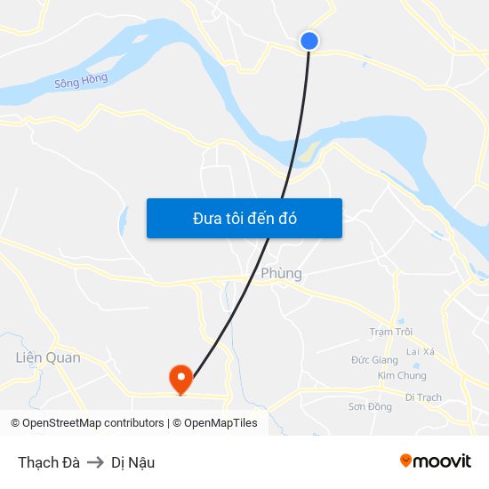 Thạch Đà to Dị Nậu map