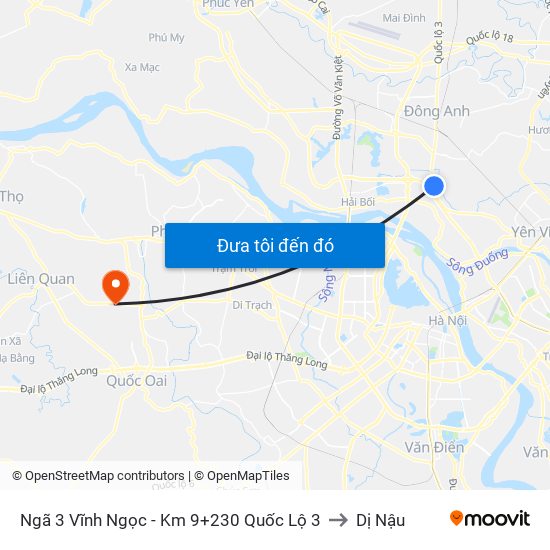 Ngã 3 Vĩnh Ngọc - Km 9+230 Quốc Lộ 3 to Dị Nậu map