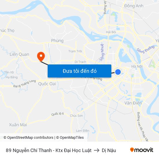 89 Nguyễn Chí Thanh - Ktx Đại Học Luật to Dị Nậu map