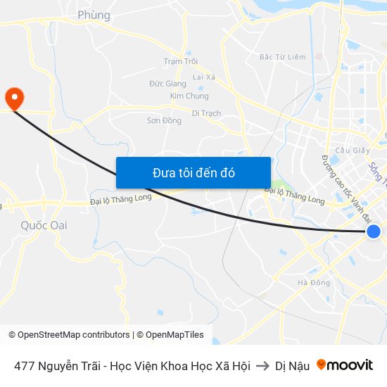 477 Nguyễn Trãi - Học Viện Khoa Học Xã Hội to Dị Nậu map