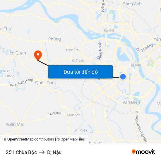 251 Chùa Bộc to Dị Nậu map