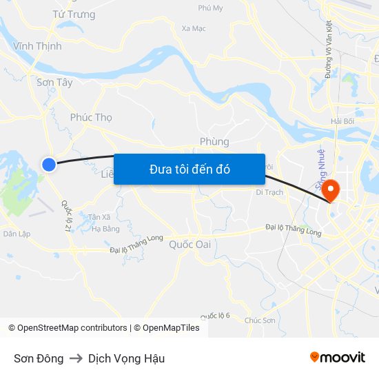 Sơn Đông to Dịch Vọng Hậu map