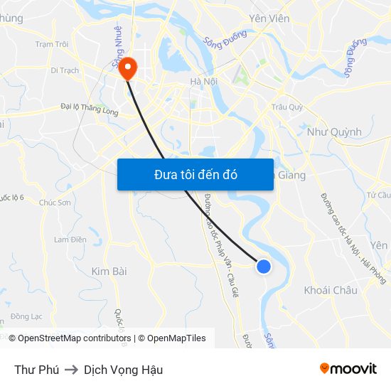 Thư Phú to Dịch Vọng Hậu map