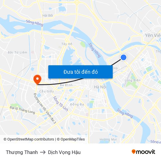 Thượng Thanh to Dịch Vọng Hậu map