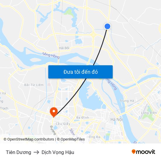 Tiên Dương to Dịch Vọng Hậu map