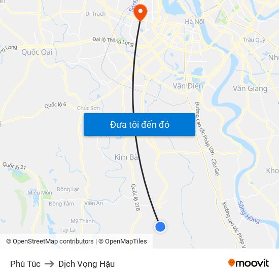 Phú Túc to Dịch Vọng Hậu map