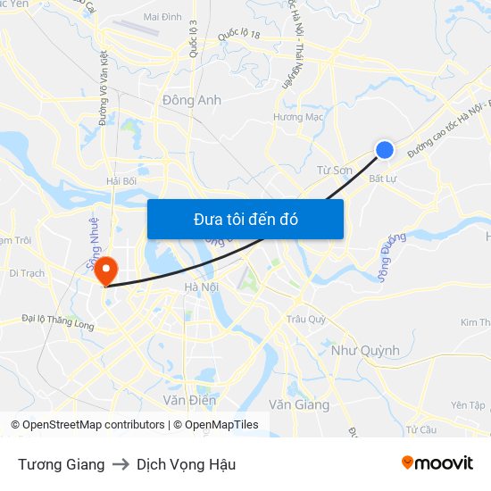 Tương Giang to Dịch Vọng Hậu map