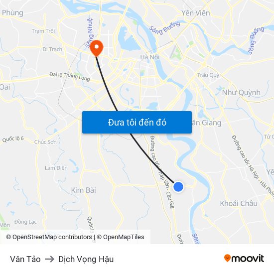 Vân Tảo to Dịch Vọng Hậu map