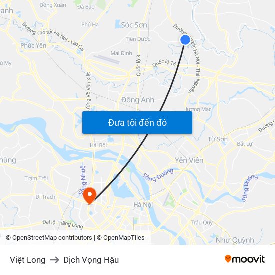 Việt Long to Dịch Vọng Hậu map