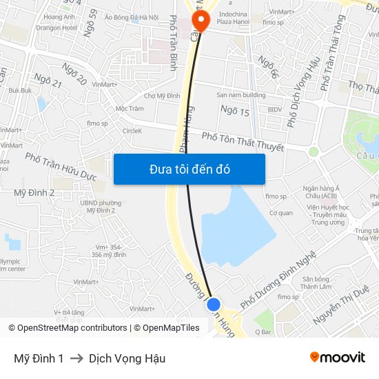 Mỹ Đình 1 to Dịch Vọng Hậu map