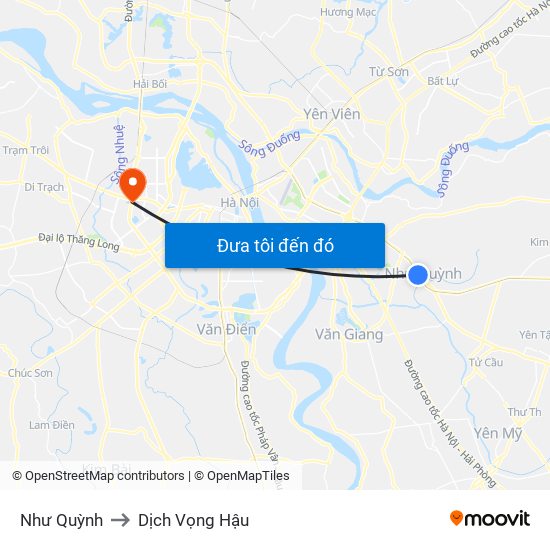 Như Quỳnh to Dịch Vọng Hậu map