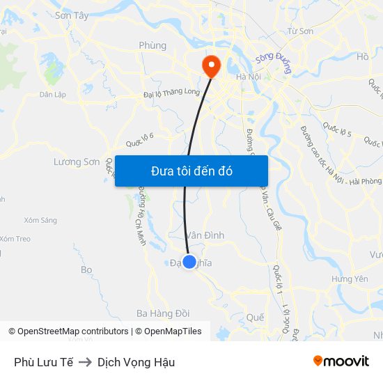 Phù Lưu Tế to Dịch Vọng Hậu map