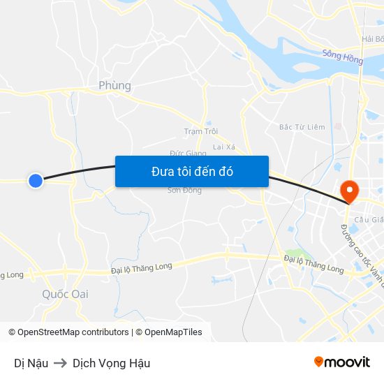 Dị Nậu to Dịch Vọng Hậu map