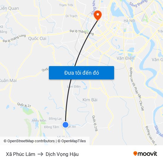 Xã Phúc Lâm to Dịch Vọng Hậu map