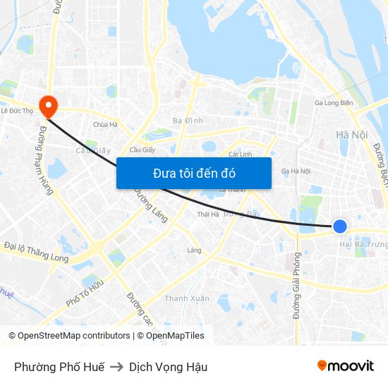 Phường Phố Huế to Dịch Vọng Hậu map