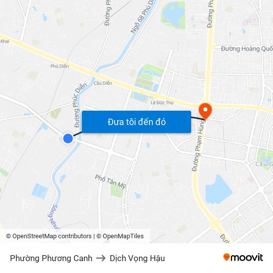 Phường Phương Canh to Dịch Vọng Hậu map