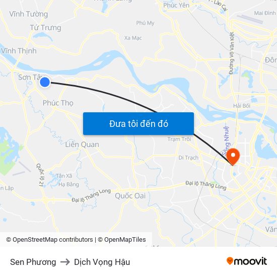 Sen Phương to Dịch Vọng Hậu map