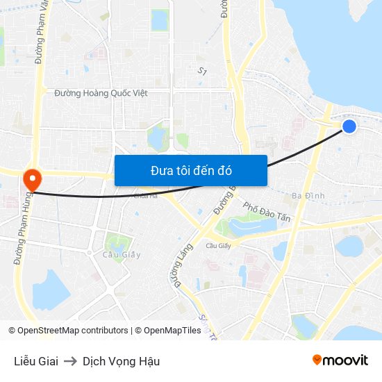 Liễu Giai to Dịch Vọng Hậu map