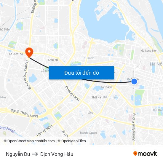 Nguyễn Du to Dịch Vọng Hậu map