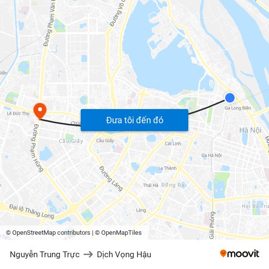 Nguyễn Trung Trực to Dịch Vọng Hậu map