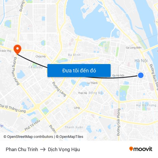 Phan Chu Trinh to Dịch Vọng Hậu map