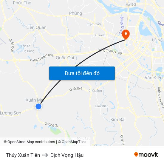 Thủy Xuân Tiên to Dịch Vọng Hậu map