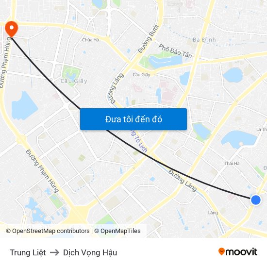 Trung Liệt to Dịch Vọng Hậu map