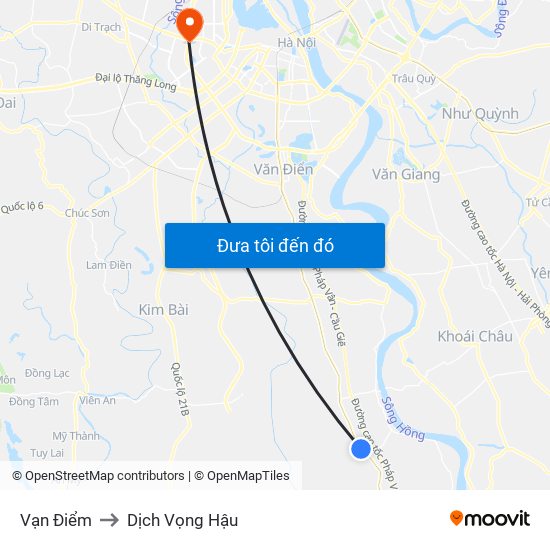 Vạn Điểm to Dịch Vọng Hậu map