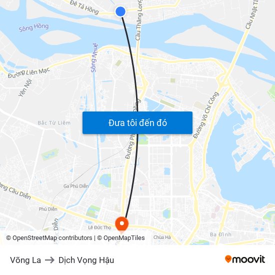 Võng La to Dịch Vọng Hậu map