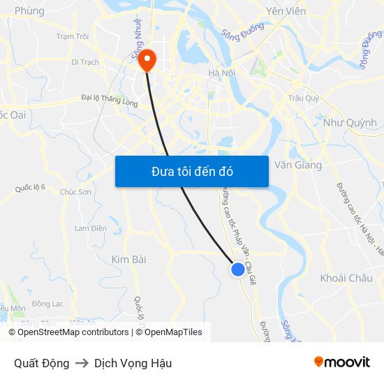 Quất Động to Dịch Vọng Hậu map